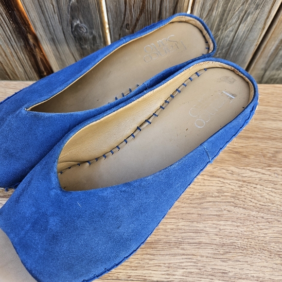 Franco Sarto Blue Suede Women's Slip-On Sandals Size 7 - Picture 4 of 16
